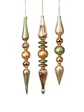 IMAGE OF Club Pack of 12 Winter Solace Multi-Color Glass Finial Christmas Ornaments 10.5
