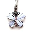 Cell Phone Mobile Camera Charm Strap Beautiful Clear Diamond Butterfly