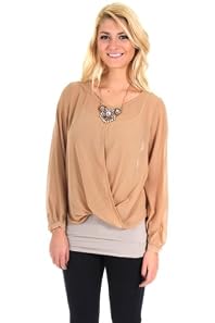 Timing Sheer Long Sleeve Tunic Khaki