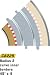 Scalextric C8225 Radius 2 Inner Border/Barrier 45 Degree 1:32 Scale Accessory