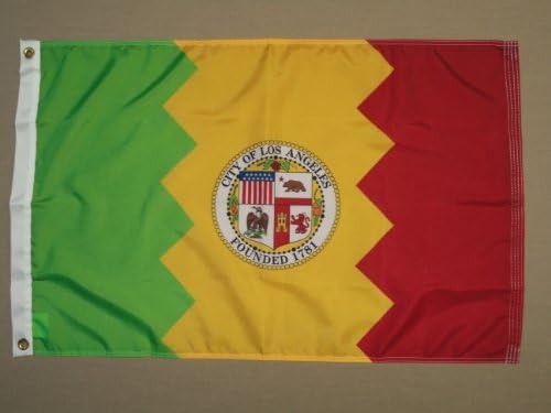 City of Los Angeles CA Indoor Outdoor Dyed Nylon Flag Grommets 2' X 3'
