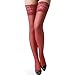 Coromose® Sexy Womens Lace Top Thigh High Stockings (Burgundy)