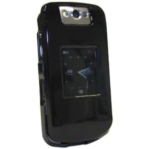 Amzer Polished Snap On Crystal Hard Case for BlackBerry Pearl Flip 8220, 8230 ( Black)