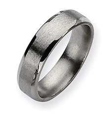 Titanium Beveled Edge 6mm Satin Polished Band Size 8