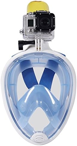 USmore Snorkel Mask for Adults and Youth Full Face Desgin with Anti-fog Technology Easy Free Breath Mask (Gopro blue, Lage/Extra Large)