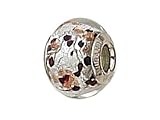Zable(tm) Sterling Silver Silver with Black/Copper Murano Glass Bead / Charm