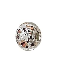 Zable(tm) Sterling Silver Silver with Black/Copper Murano Glass Bead / Charm