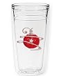 Whimsical Christmas Ornament 12 oz Slimline Insulated Beverage Tumbler, Clear