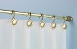 Brass Shower Curtain Rail With Sun Rings