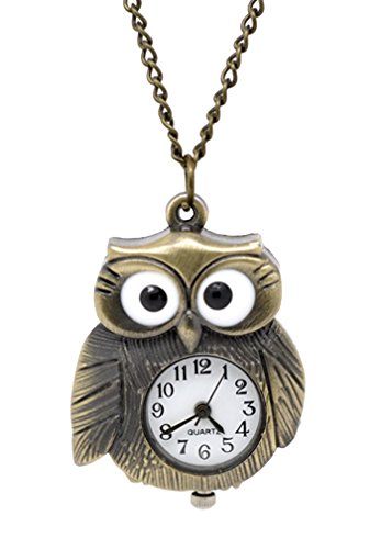 Godagoda Antique Bronze Color Owl Shape Pocket Watch