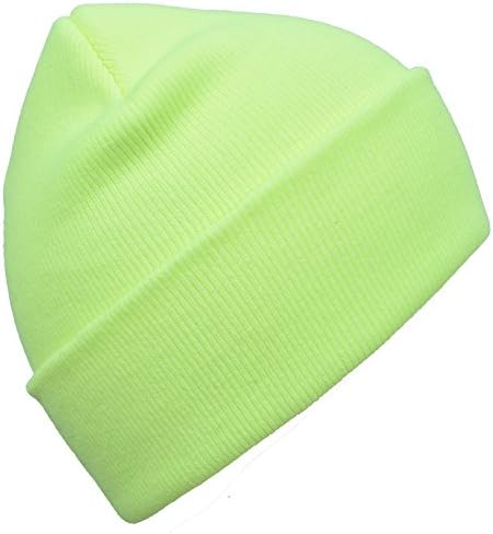 DIDKU Green Beanie Hat Skull Cap Knitted Beanie Winter Hat Windproof Neon Green