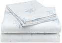 Pike Street 135-Gram Printed Flannel Queen Sheet Set, Snowflake
