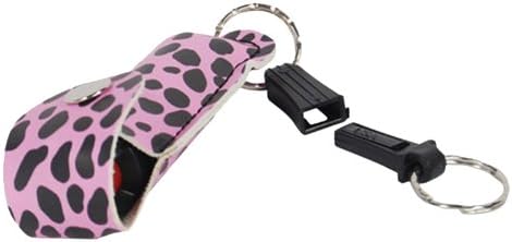 1/2 Oz Wildfire Leatherette Keychain 18% Pepper Spray - Choice of 5 Colors in Cheetah and Leopard Styles