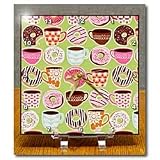Colorful Retro Coffee and Doughnuts Print - 6x6 Desk Clock