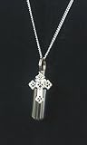 Keepsake Cremation Urn 18 Necklace with Silver Cross and Velvet Pouch