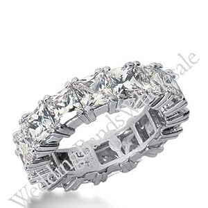 950 Platinum Diamond Eternity Wedding Bands, Prong Setting 8.00 ctw. DEB18145PLT - Size 10