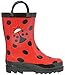 Little Girl's Red Ladybug Rain Boots Sizes - Toddler/Little Kids