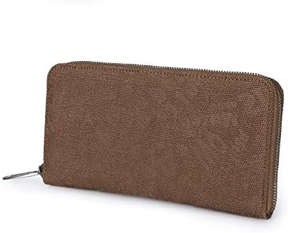 Guangzhouhuayan Men's Vintage Stylish Casusal Cotton Canvas&leather Wallet Handbags Black/coffee (coffee)