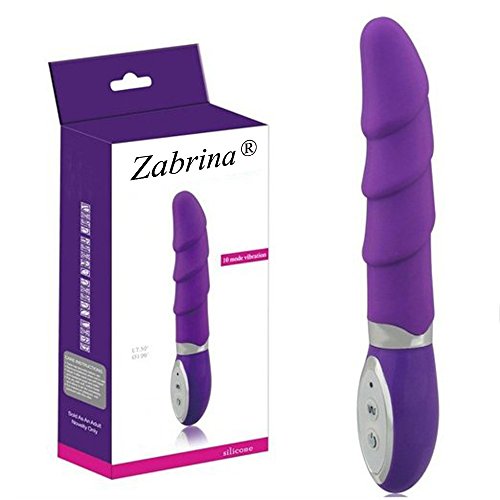 Zabrina Waterproof Vibrator Upgraded 10 Speed Silicone G-Spot Massager Wand (Purple)