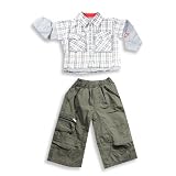 Mish Mish - Infant Boys Long Sleeve Pant Set, Grey, Brown