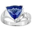14K White Gold Tanzanite and Diamond Ring