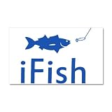 38.5 x24.5 Wall Vinyl Sticker iFish Fishing Fisherman