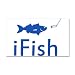 38.5 x24.5 Wall Vinyl Sticker iFish Fishing Fisherman