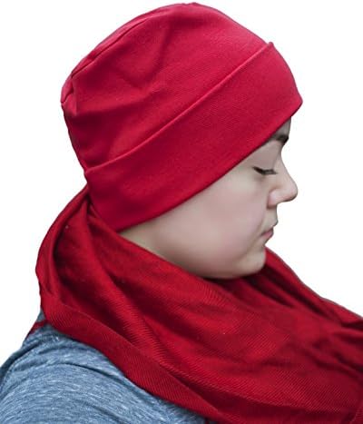 All Things Blooming Women's Red Soft Cotton Knit Chemo Cap Beanie