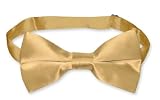 BIAGIO SILK BOWTIE Solid GOLD Color Mens Bow Tie for Tuxedo or Suit