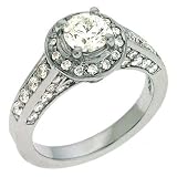 14k White 1.58 Ct Diamond Engagement Ring - Size 7.0