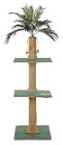 Best Price Kitty Palm Cat Tree with Palm Top, Green Carpet, Manila Rope, 2 Platform, 60 Inches