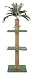 Kitty Palm Cat Tree with Palm Top, Green Carpet, Manila Rope, 2 Platform, 60 Inches