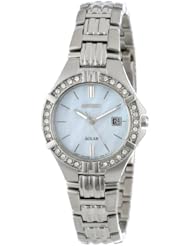 Seiko Womens SUT087 Dress Solar Sporty Crystals Japanese Quartz Watch