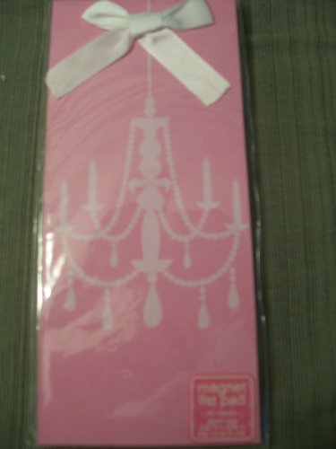Magnetic List Pad ~ Chandelier Image, Pink with White Bow On Sale