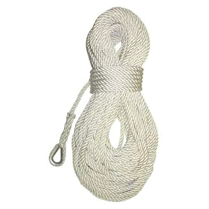 1 2 X 500 Nylon Anchor Line with Heavy Duty Galvanized Thimble by