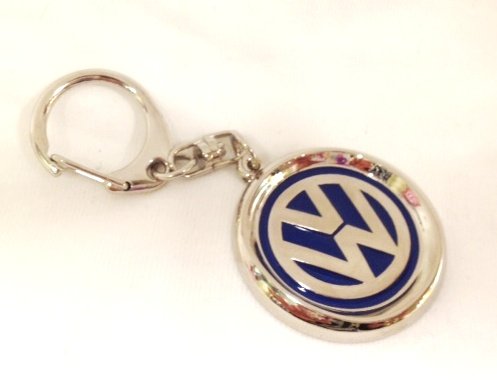 Cheap New VW Key Chain Blue/Chrome 3D style