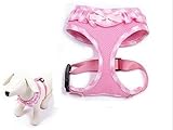Checkered frills Fashion Pet Dog Cat Harness Adjustable Pink XS