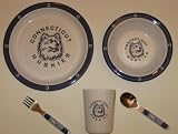 CONNECTICUT UCONN HUSKIES Team Logo 5 Piece Baby Child Dinner Set ( Sipping cup, Plate,... by Duckhouse