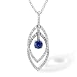 3/4-ct TW Round Brilliant Diamond & Blue Sapphire Necklace in 18kt Gold