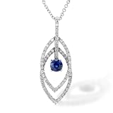 3/4-ct TW Round Brilliant Diamond & Blue Sapphire Necklace in 18kt Gold