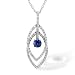 3/4-ct TW Round Brilliant Diamond & Blue Sapphire Necklace in 18kt Gold