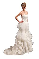 A-line Organza Dropped   Waistline Lace  Sweetheart Floor Length  Dress With Ruffles