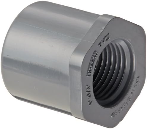 Spears 438-G Series PVC Pipe Fitting, Bushing, Schedule 40, Gray, Spigot x NPT Female