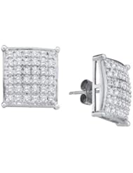 1.00CTW ROUND DIAMOND CLUSTER EARRINGS