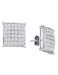 1.00CTW ROUND DIAMOND CLUSTER EARRINGS