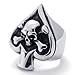 KONOV Vintage Gothic Skull Biker Tribe Ace of Spades Stainless Steel Mens Ring