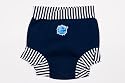 Happy Nappy: Navy with Navy & White stripe rib, X Small