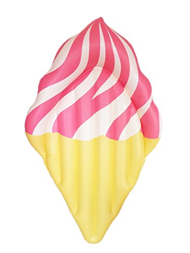 SoloFleet® Giant Inflatable Ice Cream Pool Floats Lounge Party Floatie Doughnut Swim Rings Grown Up Beach Lake Float Toys (Pink)