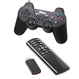 GTMax Black Dualshock Sixaxis Wireless Controllers + DVD Blu-ray Wireless Remote Control for Sony Pl