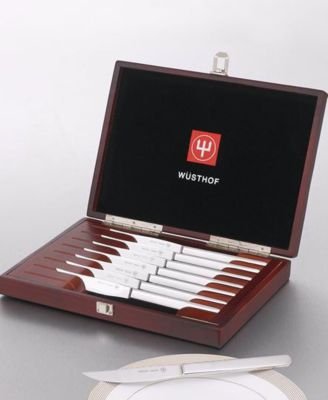 Wüsthof 8-Piece Stainless-Steel Steak Knife Set with Wooden Gift Box
